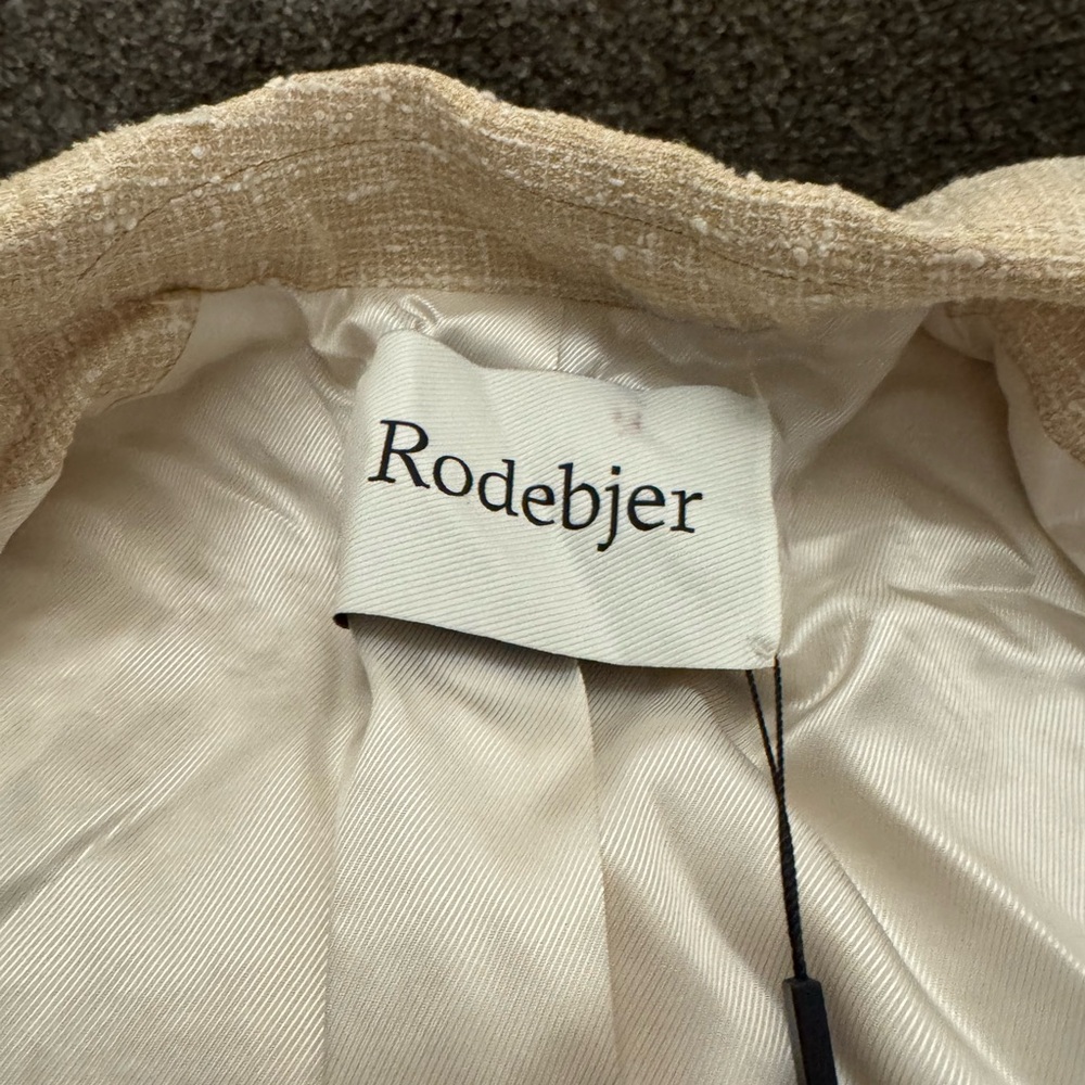Rodebjer fringed-edge single-breasted blazer Cream Color Size XS - NWT - Picture 3 of 8